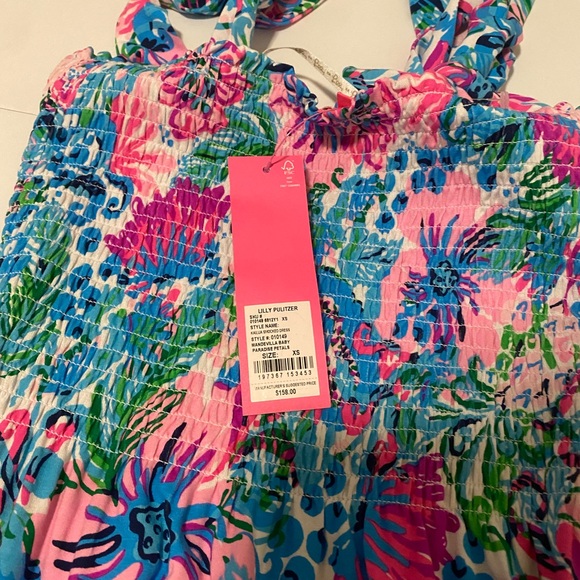 lilly pulitzer kailua smocked dress paradise petals NWT XS - Picture 6 of 6